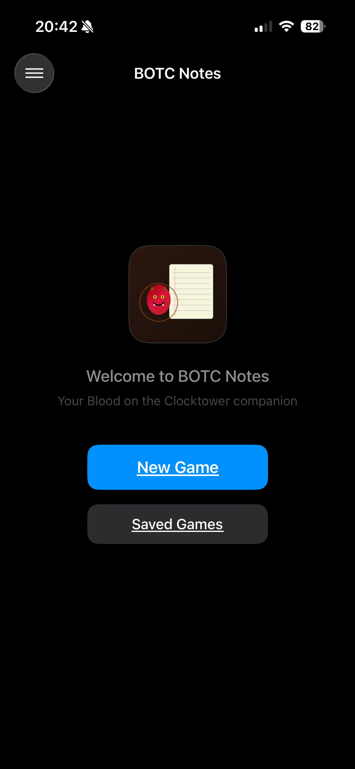 BOTC Notes main screen showing player management interface